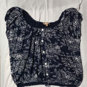 Lavish Black and White Smocked Cap Sleeve Blouse